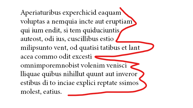 Paragraph image with red line showing rag